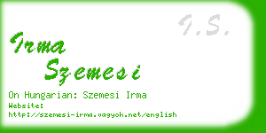 irma szemesi business card